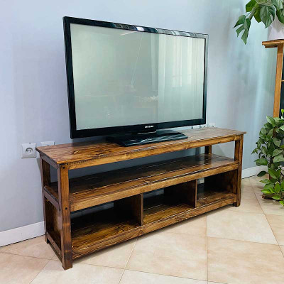 میز تلویزیون چوبی روستیک دکور مدل HJ900