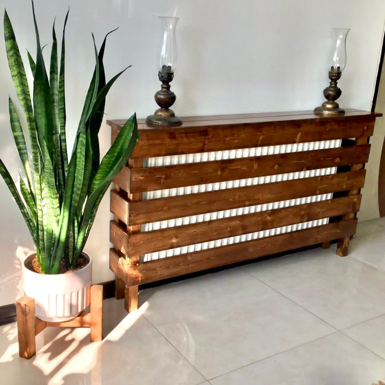 کاور شوفاژ چوبی از نمای بغل