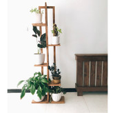 استند گلدان چوبی روستیک دکور مدل I2