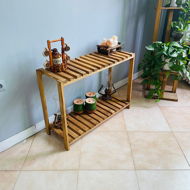 استند گلدان چوبی روستیک دکور مدل MJ800