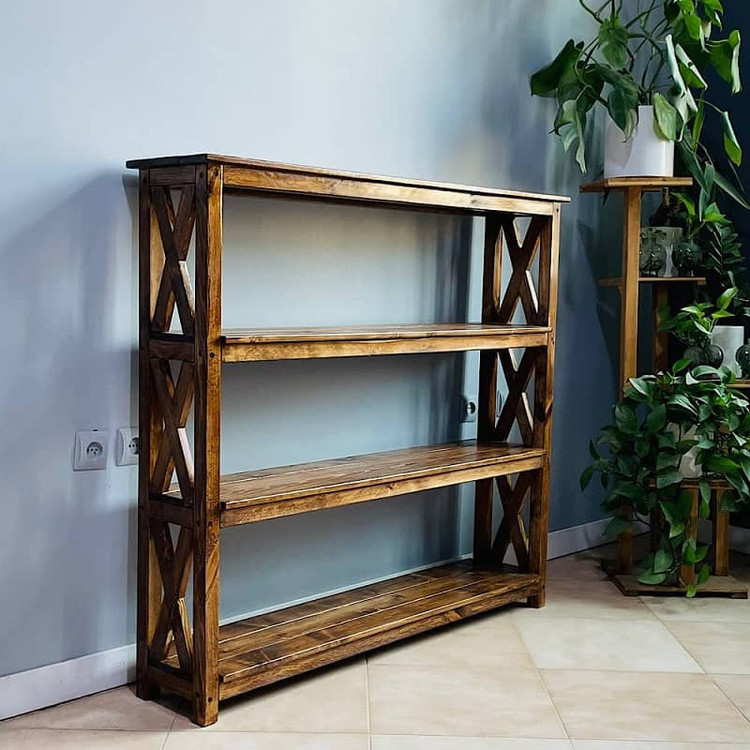 کتابخانه چوبی ساده و شیک