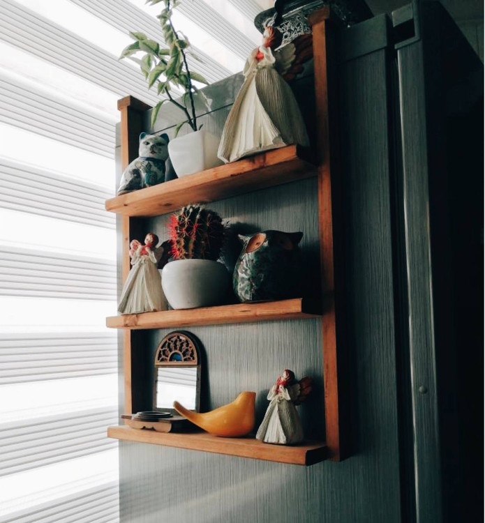 شلف دیواری روستیک دکور مدل کنار یخچال