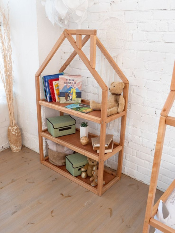 ویترین اسباب بازی اتاق کودک رنگ قهوه ای روشن