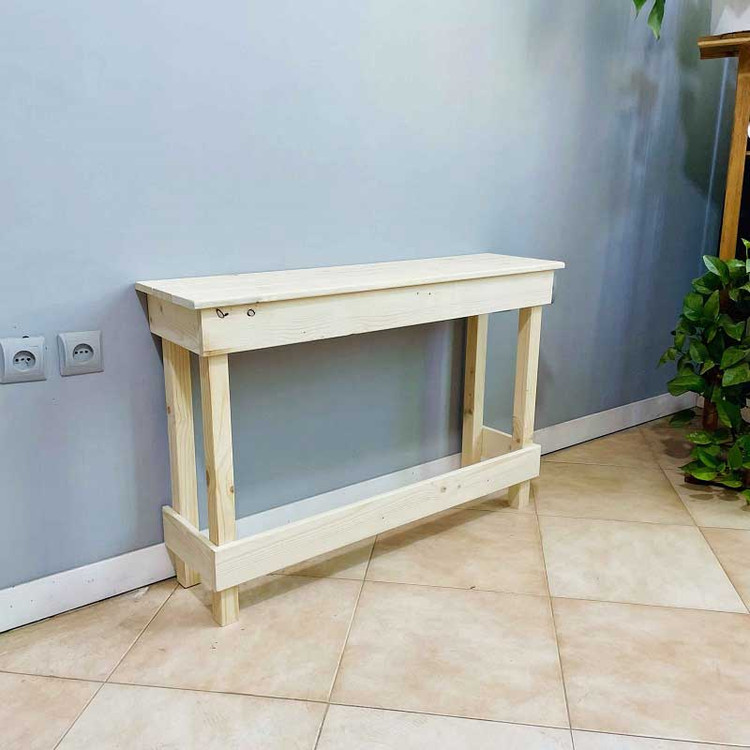 کاور شوفاژ چوبی رنگ کرم از نمای بغل