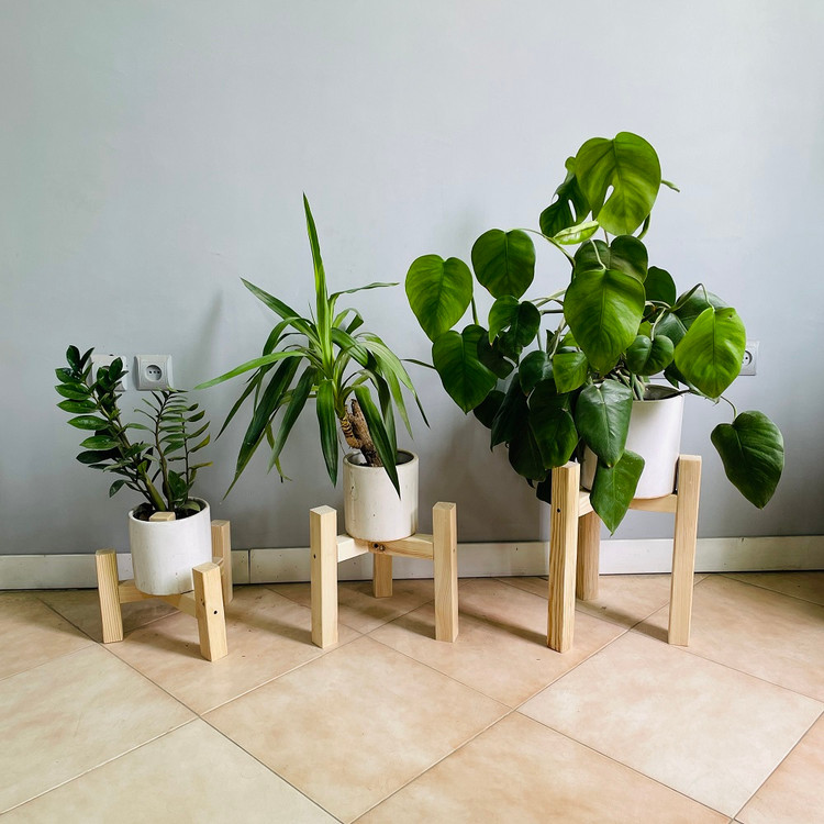 خرید پایه گلدان چوبی