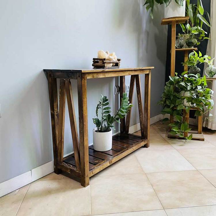 کنسول چوبی روستیک دکور مدل X56