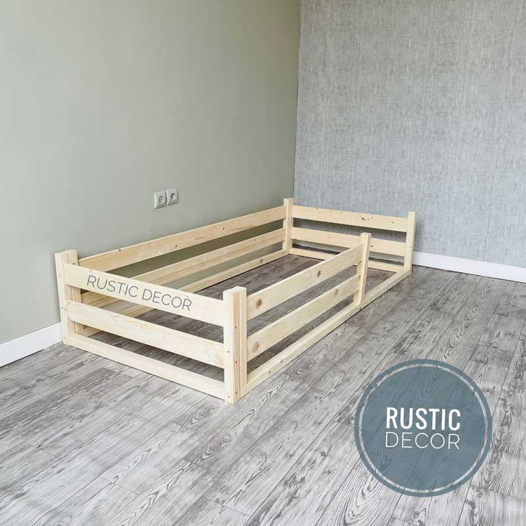 تخت خواب نوزاد مونته سوری چوبی روستیک دکور مدل Fr300