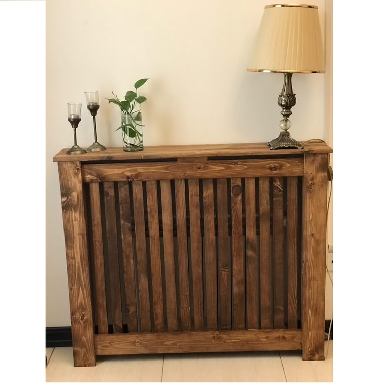 عکس ارسالی مشتری از کاور شوفاژ چوبی با دکور اباژور