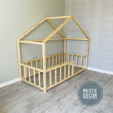 تخت خواب نوزاد مونته سوری چوبی روستیک دکور مدل هوم