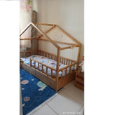 عکس ارسالی مشتری از تخت نوجوان کلبه ای در اتاق کودک