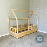 تخت خواب نوجوان مونته سوری چوبی روستیک دکور مدل خانه 2