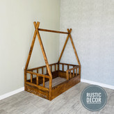 تخت خواب کودک و نوزاد رنگ قهوه ای