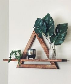 شلف دیواری روستیک دکور مدل مثلث