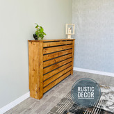 کاور شوفاژ چوبی از نمای بغل رنگ قهوه ای روشن