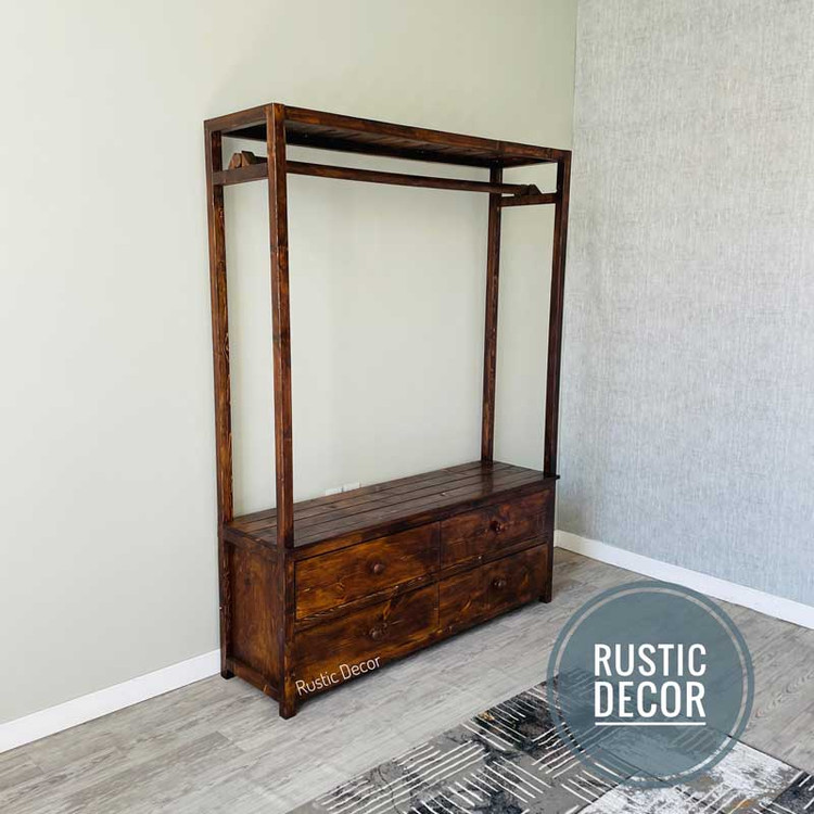 رگال لباس چوبی روستیک دکور مدل GH499