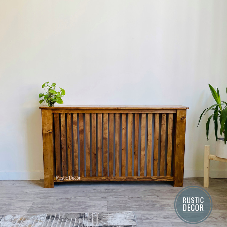 کاور شوفاژ چوبی رنگ قهوه ای از نمای جلو