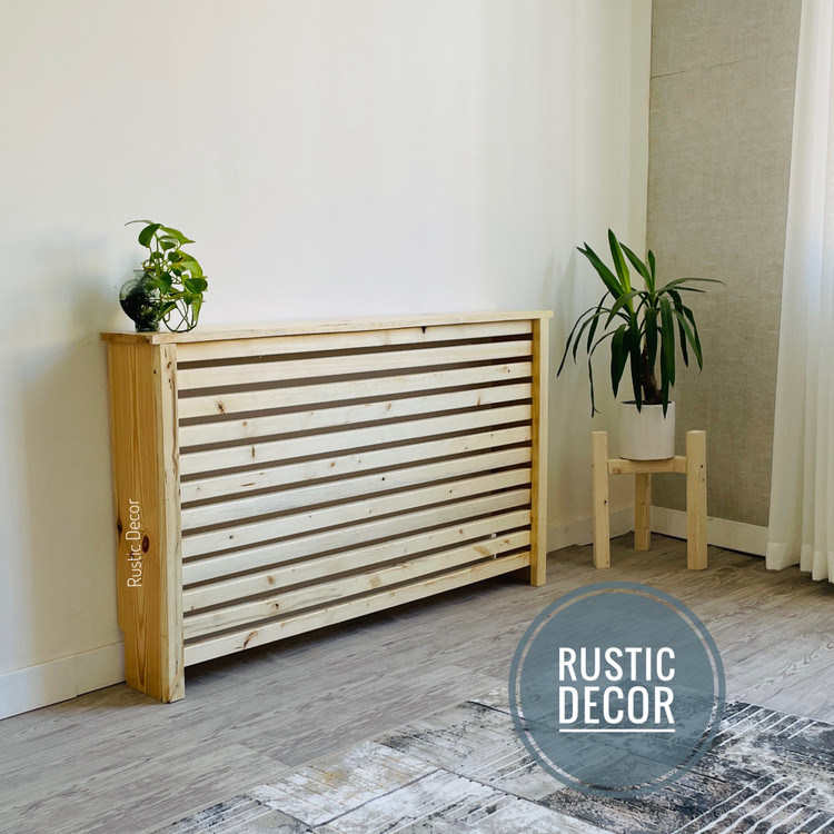 کاور شوفاژ چوبی کرم رنگ نمای بغل