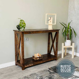 کنسول چوبی رنگ قهوه ای تیره از نمای کناری