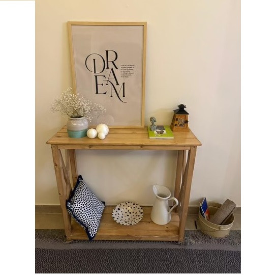 عکس ارسالی مشتری از کنسول چوبی با دکور قاب عکس