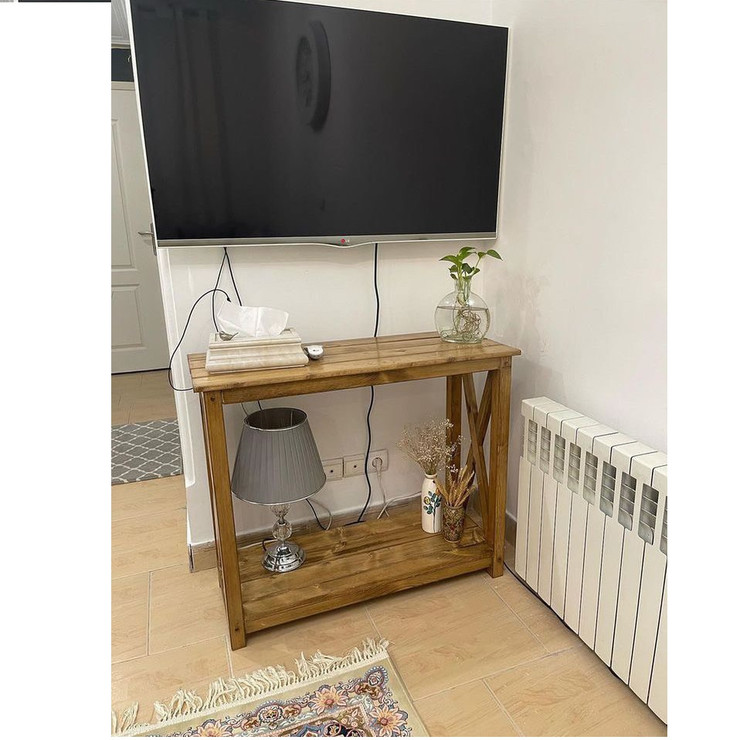 عکس ارسالی مشتری از کنسول چوبی زیر تلویزیون دیواری