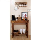 عکس ارسالی مشتری از کنسول چوبی در محیط خانه با دکور قاب عکس