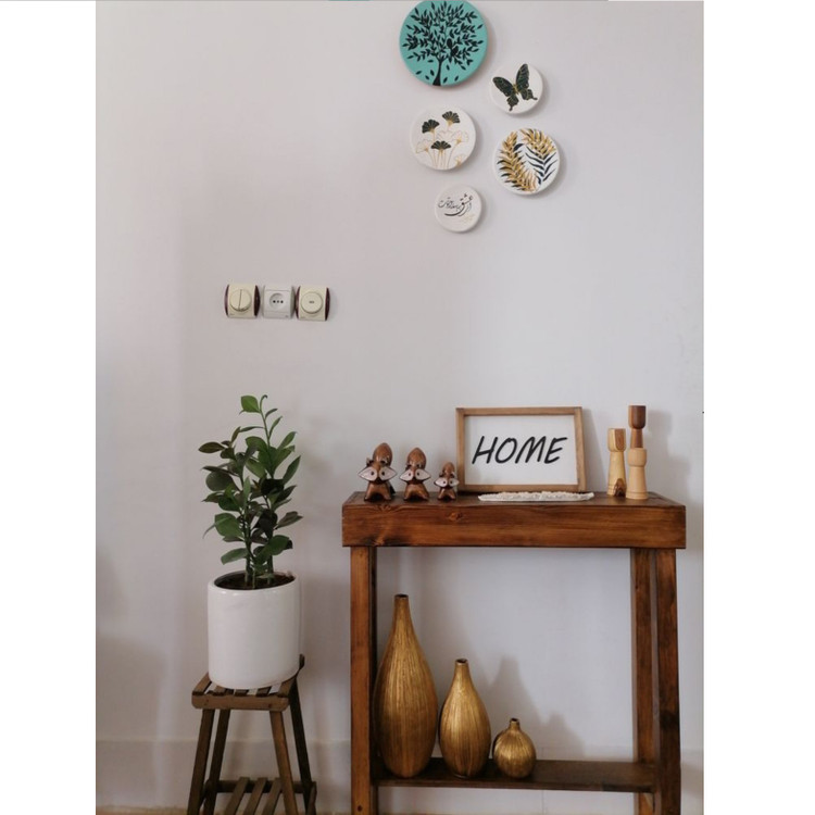 عکس ارسالی مشتری از کنسول چوبی با دکور بسیار جذاب