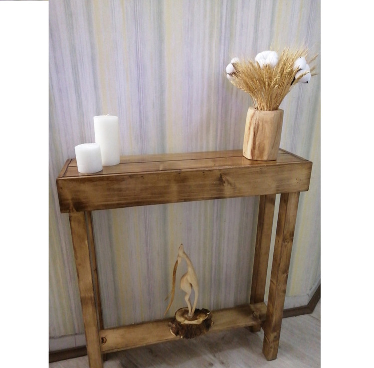 عکس ارسالی مشتری از کنسول چوبی رنگ قهوه ای روشن