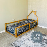 تخت خواب نوزاد مونته سوری چوبی روستیک دکور مدل AZ100