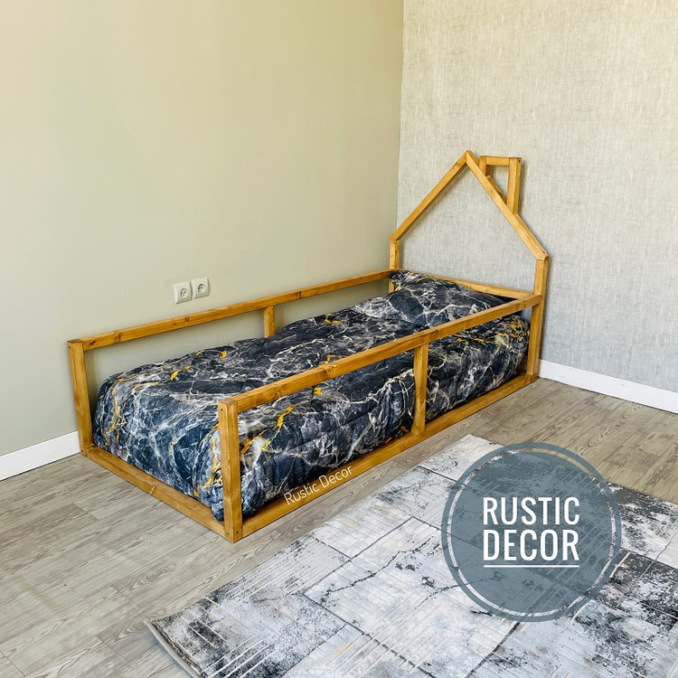 تخت خواب نوزاد مونته سوری چوبی روستیک دکور مدل AZ100