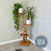 استند گلدان چوبی