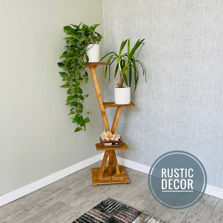 خرید استند گلدان چوبی