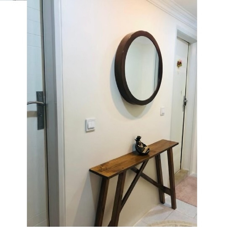 عکس ارسالی مشتری از کنسول چوبی با اینه گرد