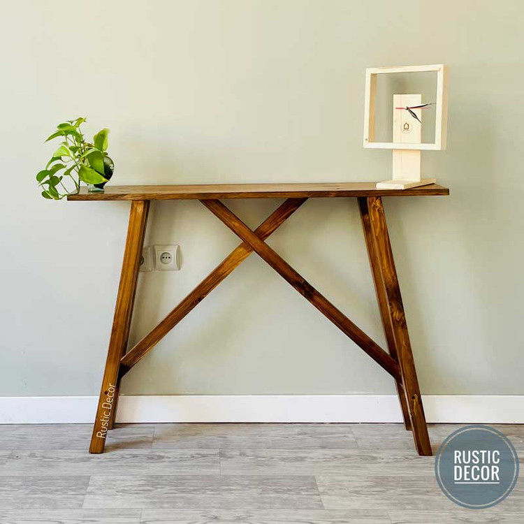 کنسول چوبی روستیک دکور مدل کنارسالنی