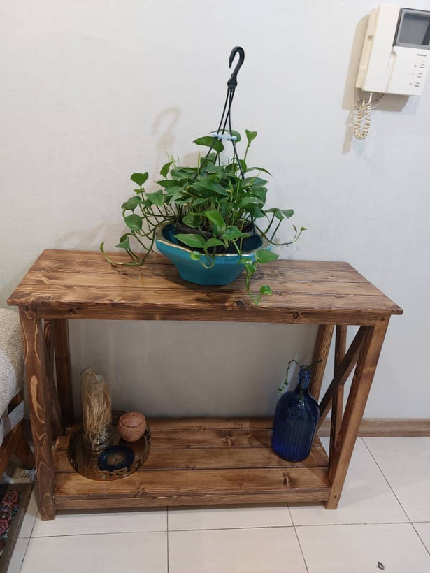عکس ارسالی مشتری از کنسول چوبی ساده و شیک