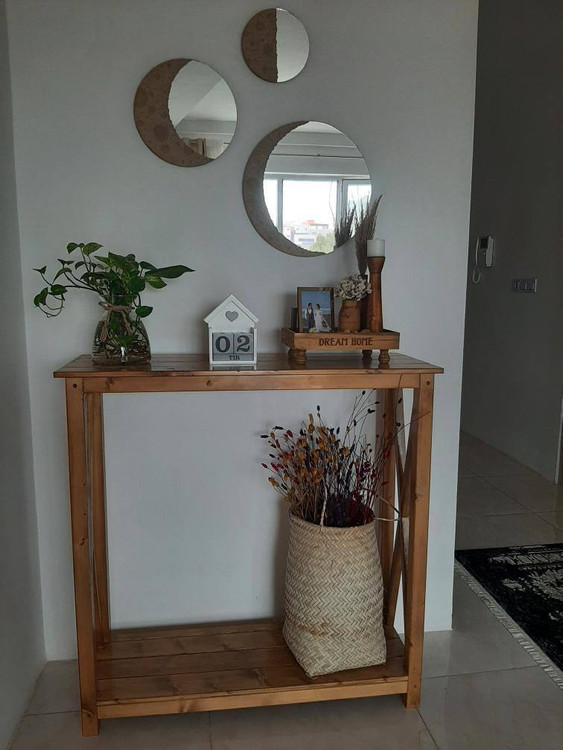 عکس ارسالی مشتری از کنسول چوبی ساده و شیک