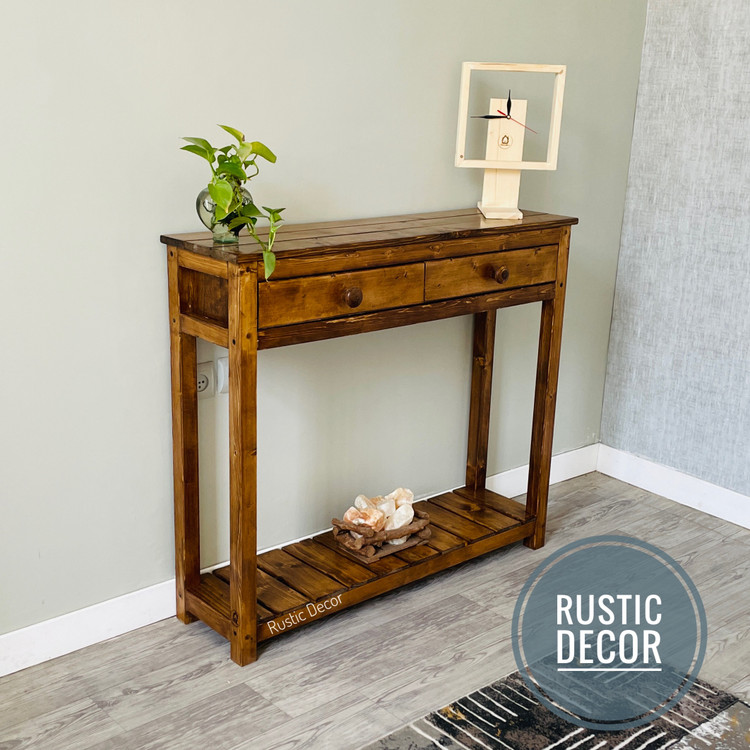 کنسول چوبی روستیک دکور مدل H7
