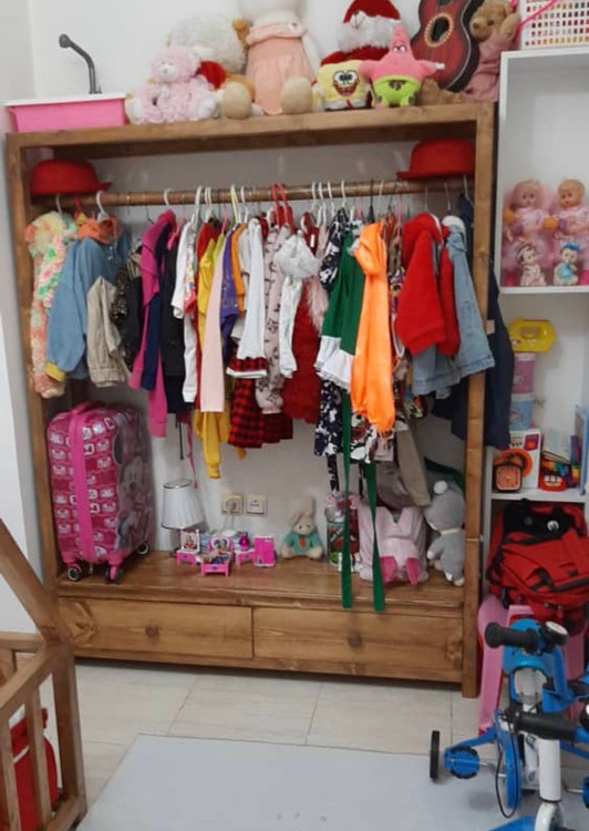 رگال لباس چوبی روستیک دکور مدل دو کشو