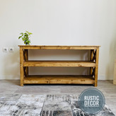 میز تلویزیون چوبی ساده و شیک از نمای جلو