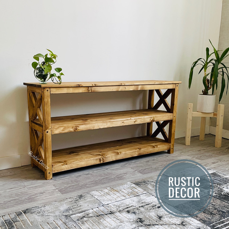 میز تلویزیون چوبی کلاسیک جدید نمای بغل