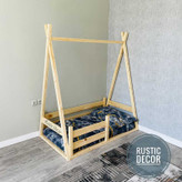 تخت خواب چوبی نوزاد مونته سوری روستیک دکور مدل ZA201
