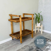 کنسول ترولی پذیرایی چوبی روستیک دکور مدل ترولی هتلی