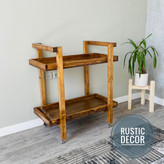 کنسول ترولی چوبی روستیک دکور مدل ترولی پذیرایی