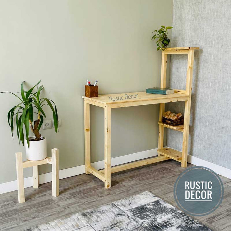 میز تحریر چوبی روستیک دکور مدل V300