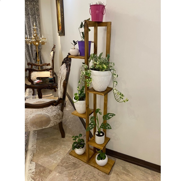 خرید استند گلدان چوبی