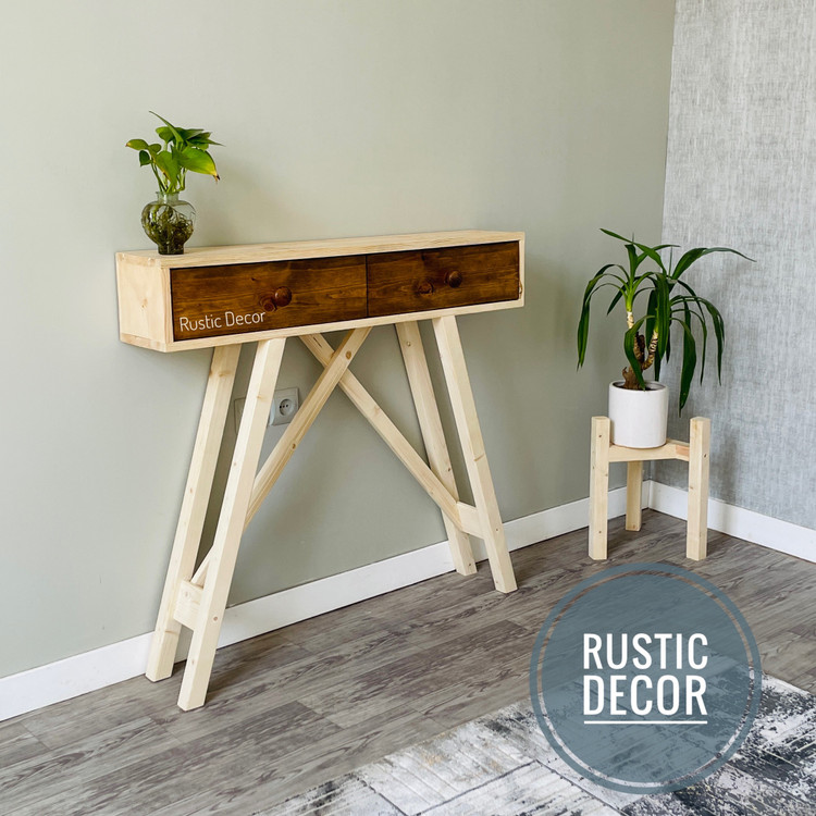 خرید کنسول چوبی روستیک دکور