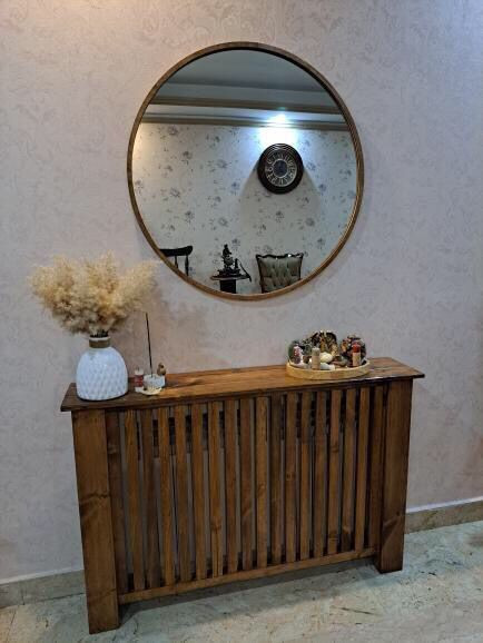 عکس ارسالی مشتری از کاور شوفاژ چوبی با اینه گرد