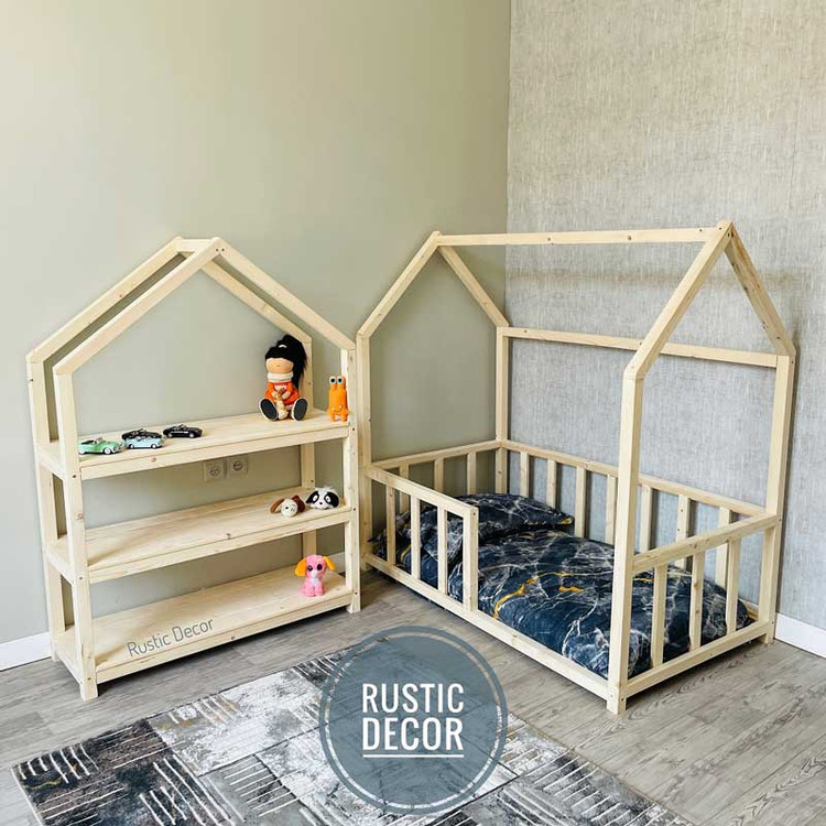 ست سرویس خواب نوزاد چوبی مدل مونته سوری روستیک دکور