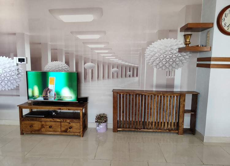 عکس ارسالی مشتری از میز تلویزیون چوبی جدید