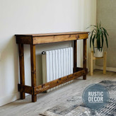 کاور شوفاژ چوبی رنگ قهوه ای از نمای بغل