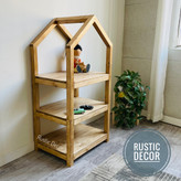 ویترین اسباب بازی اتاق کودک کلبه ای از نمای بغل